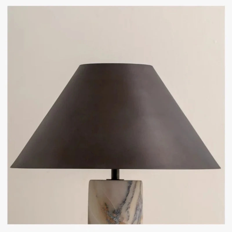 Italian Designer Marble Table Lamp, Black