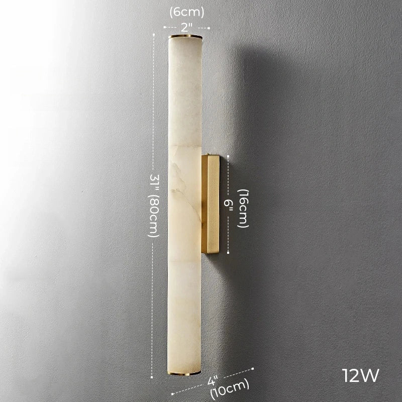 Daphne Laurel Tube Alabaster Wall Sconce
