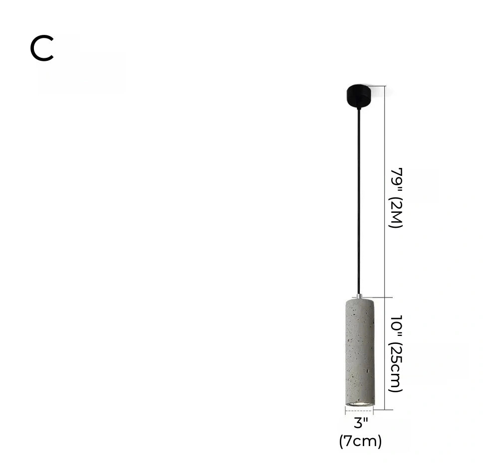Zylinderzement LED-Beleuchtung, Grau
