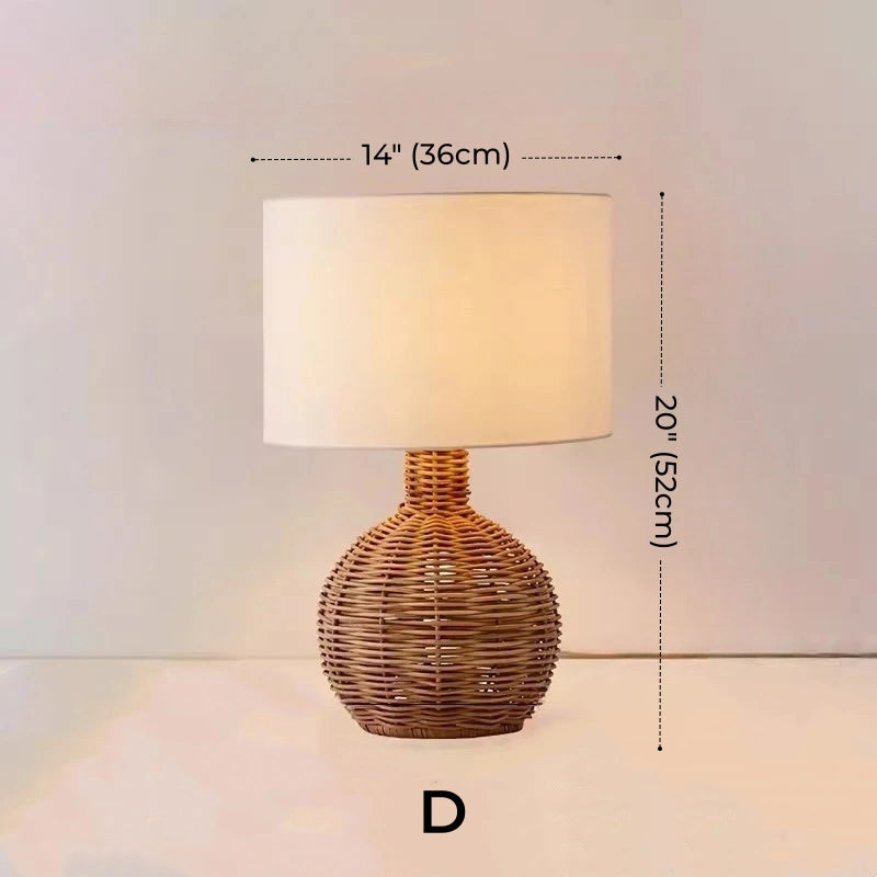 Japanese Zen Rattan Table Lamp