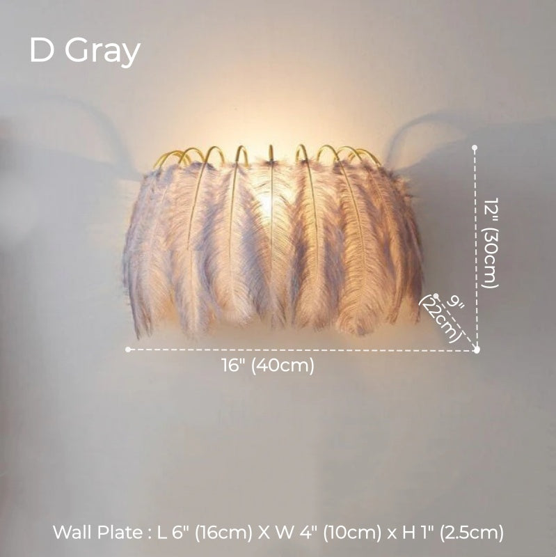 Scandinavian Feather wall light