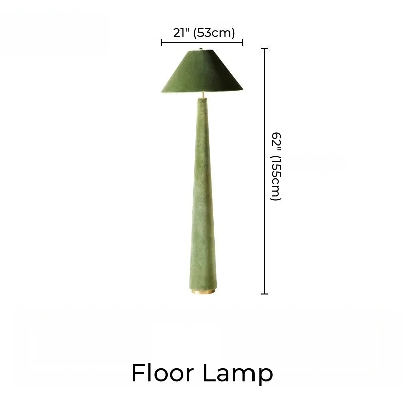 Velvet Fabric Art Table Floor Lamp, Green