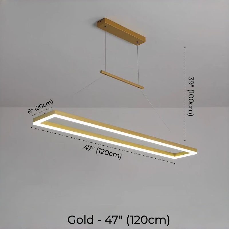 Rechteckiger linearer LED-Kronleuchter