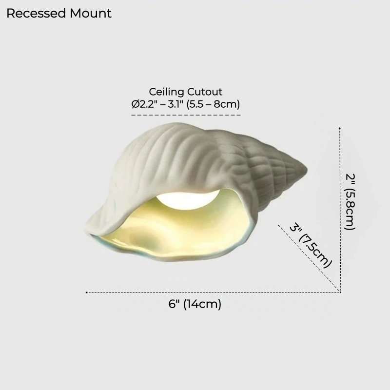 Nerissa Ceramic Conch Shell Ceiling Light
