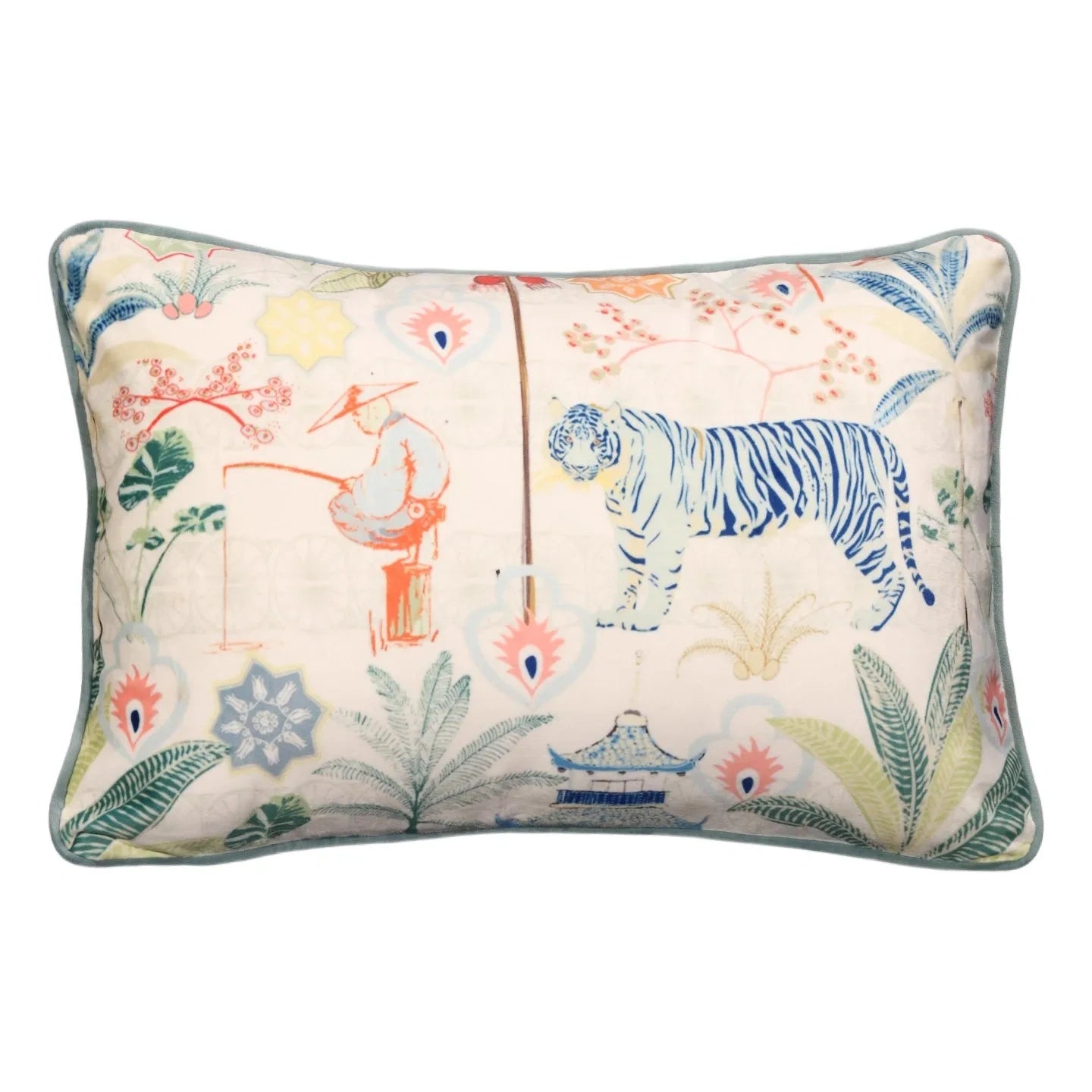 Richly Ornamented Lumbar Pillow Cover