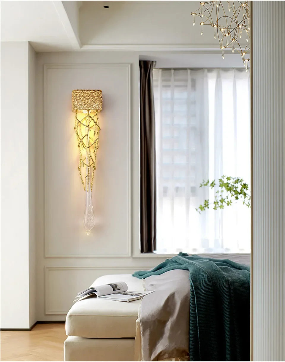 Opulent LED Wall Light with Root Patterns