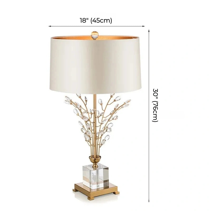 Sylvara Gold Branch Crystal Table Lamp