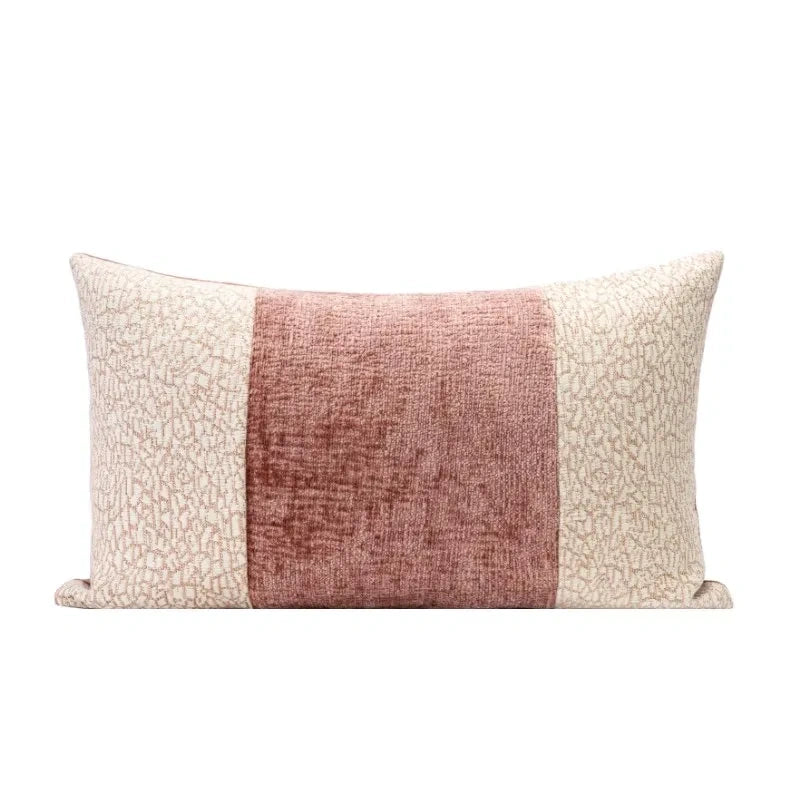 Pink Patchwork Pillow Case Modern Luxury Decorative Cushion
