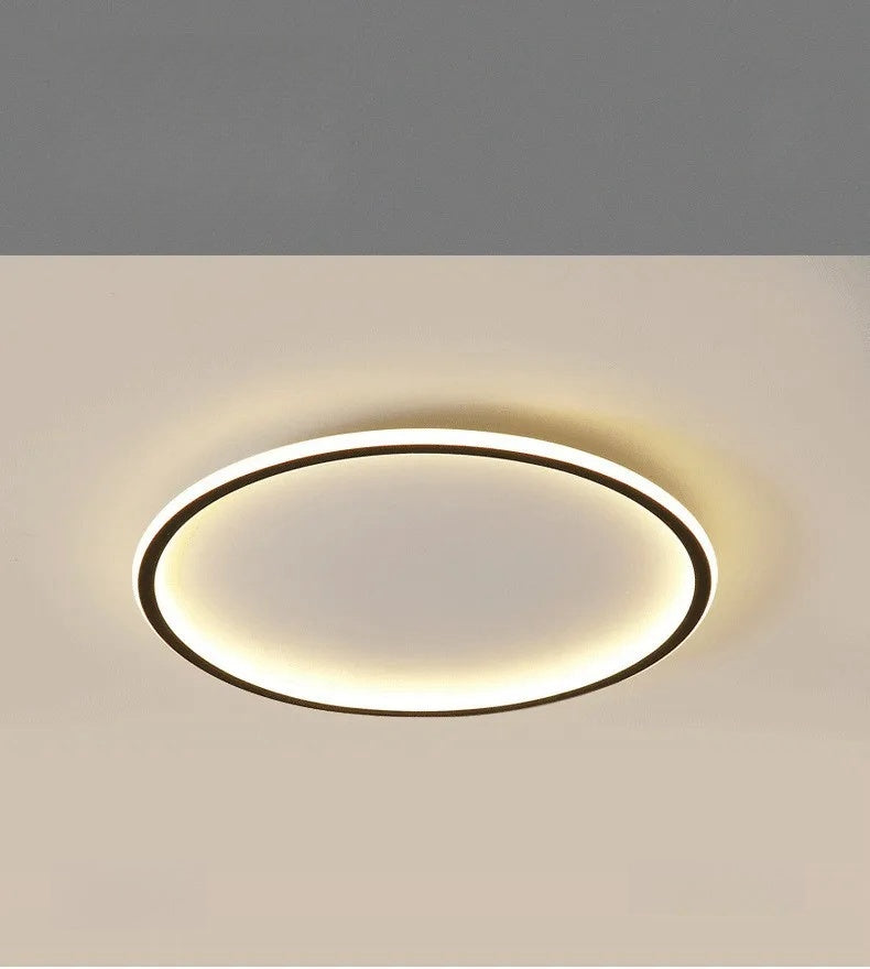 Modern LED Round Light Kitchen Chandelier Lamp, Black and Gold