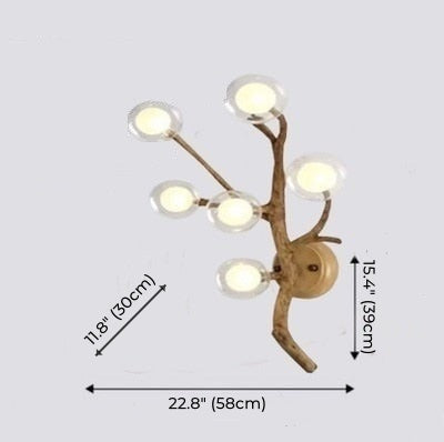 Rustic Tree Branch Chandelier, Dimmable