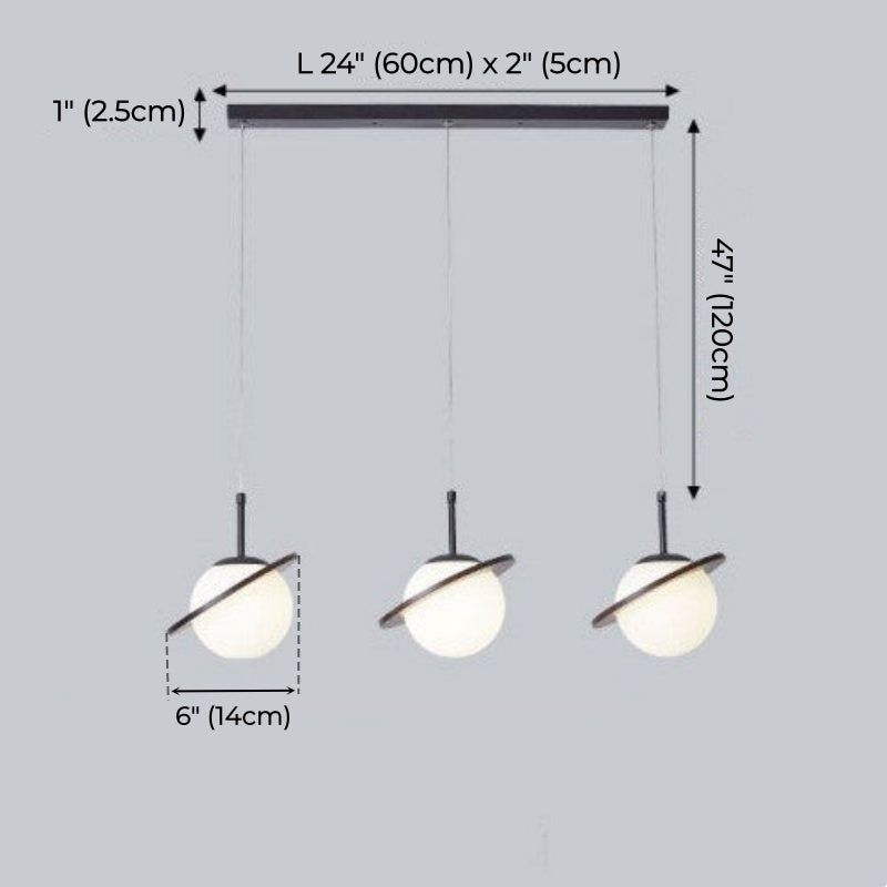 Nordic Planet Wood Pendant Light