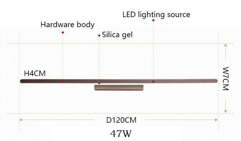 120 cm lange LED-Wandleuchte „Griffin“ aus Holz