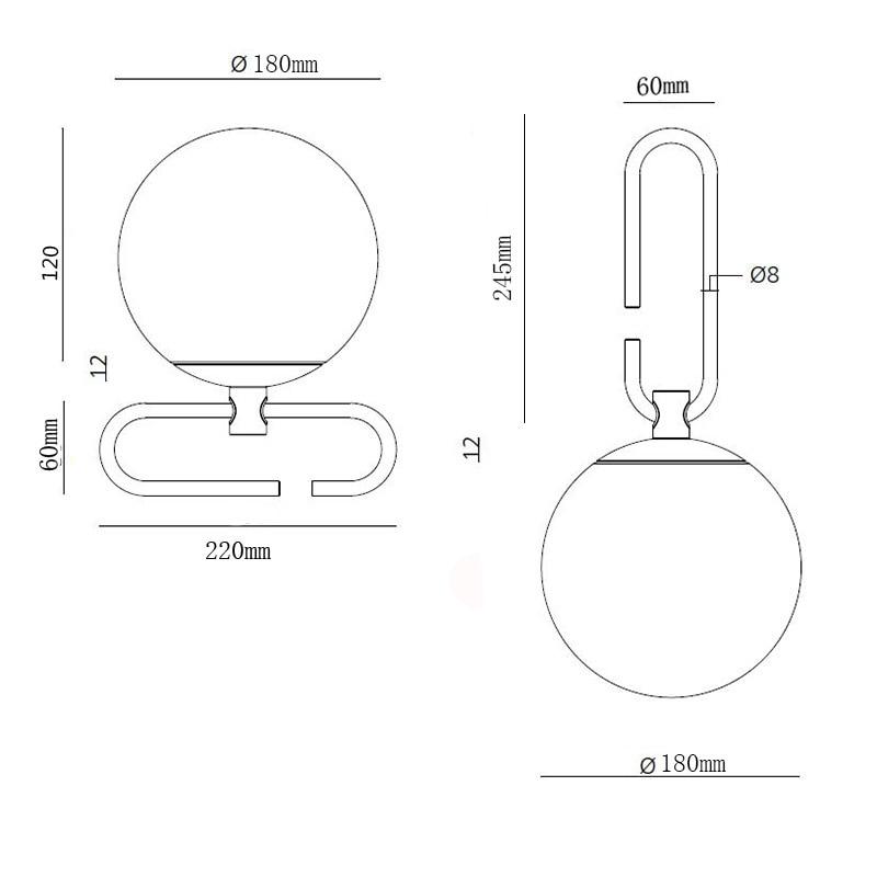 Nordic Hanging Gold Globe Wall Light