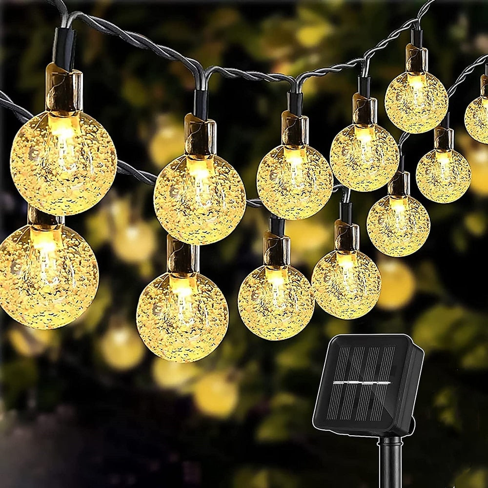 Solar-Lichterkette mit 100 Lichtern für drinnen und draußen, 12 m lang – GabyBerg Design