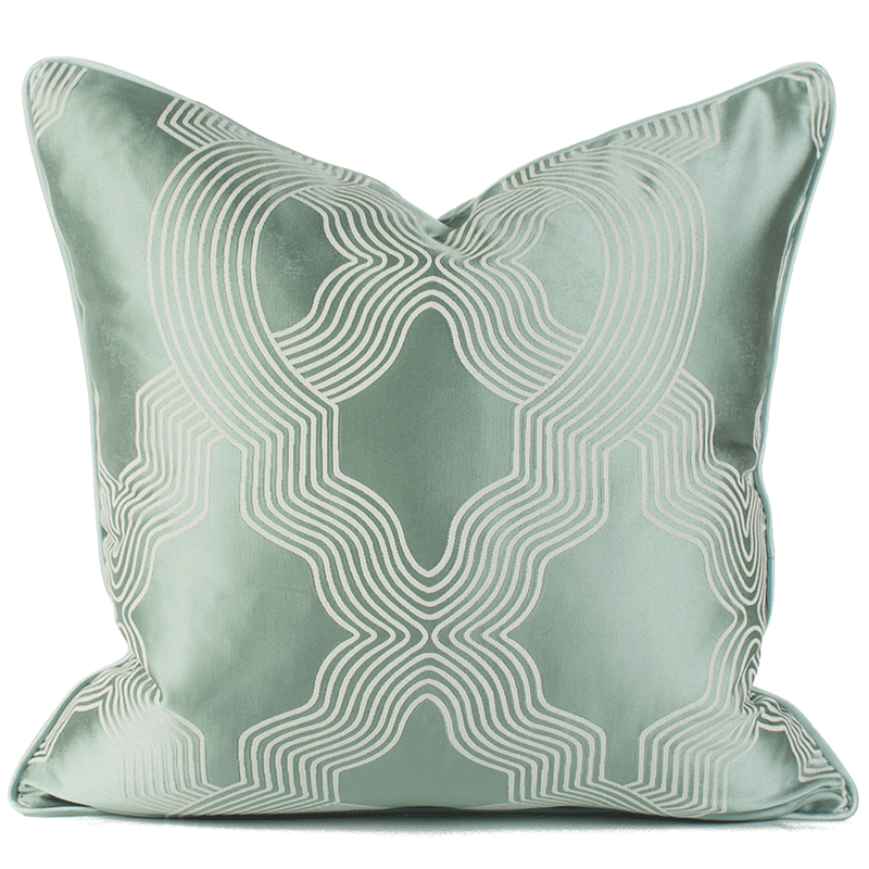 Schicker Jacquard-Kissenbezug, Khaki, Champagner, 45 x 45 cm