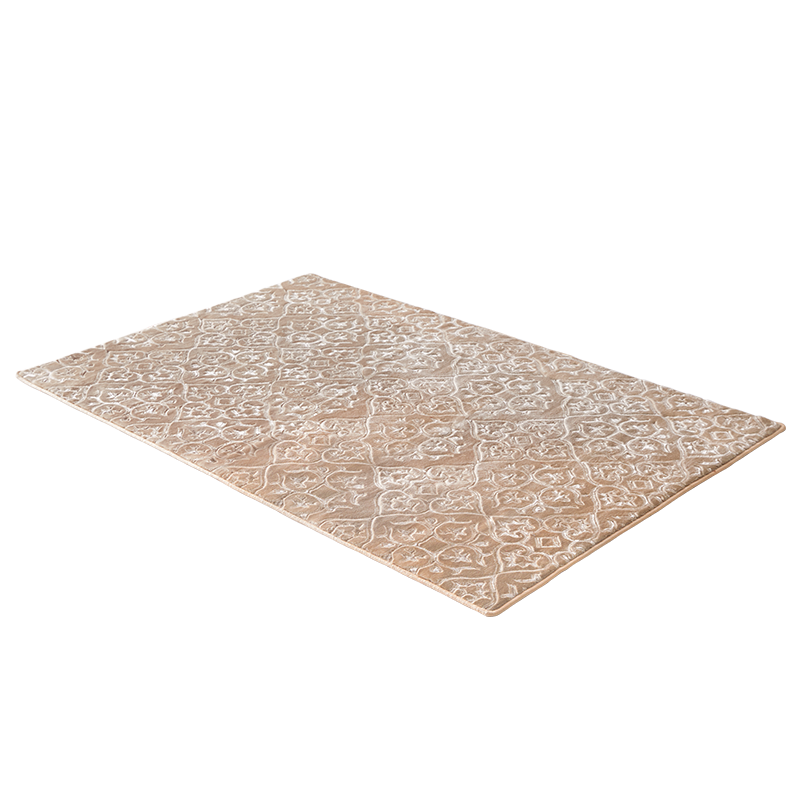 Luxuriöser Retro-Samtteppich mit Fischgrätenmuster