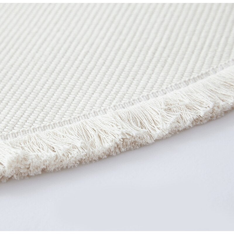 Runder Bohemian-Teppich (100 % Baumwolle)