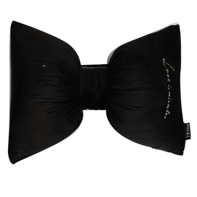 Taie d'oreiller tour de cou en velours multicolore en forme de nœud papillon, 32 x 26 cm