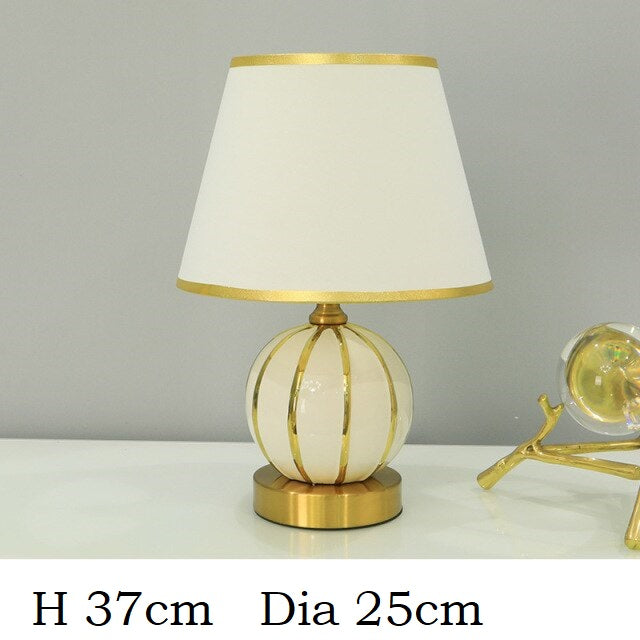 Gold Pumpkin Ceramic Table Lamp