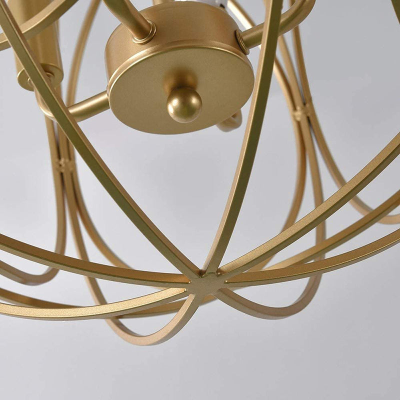 Geometry Metal Candle Chandelier, Gold
