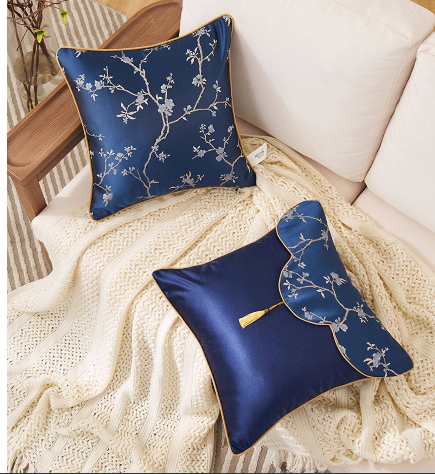 Oriental Branch Jacquard Pillow Case