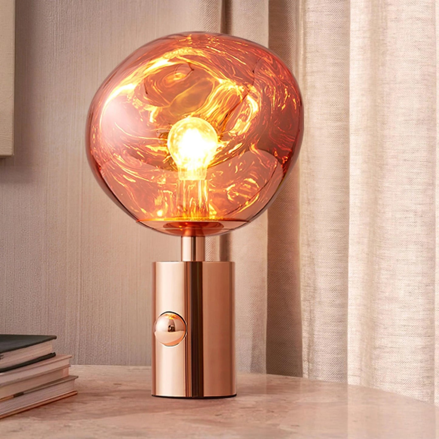 Tambora Lava Cylindrical Table Lamp with Plug