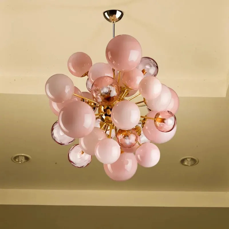 Sweet Bubbles Glass Chandelier, Pink