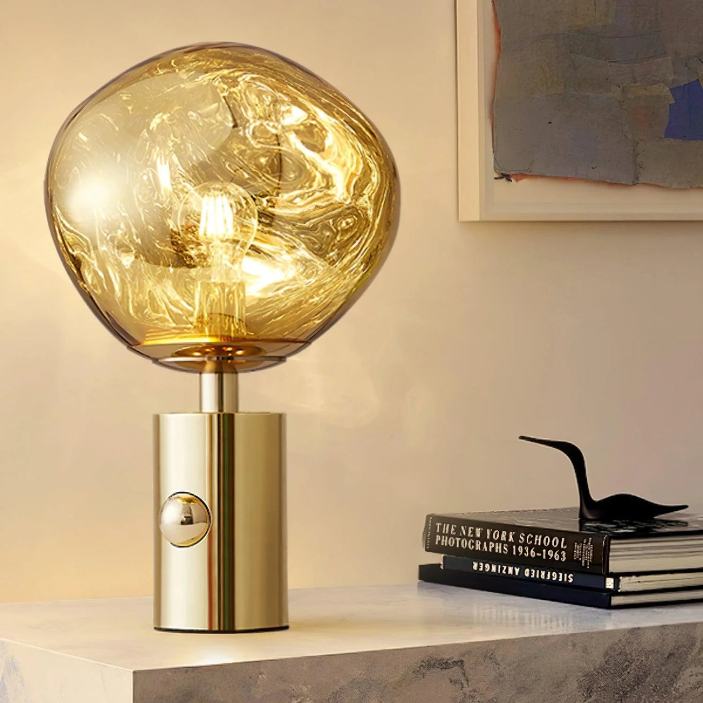 Tambora Lava Cylindrical Table Lamp with Plug