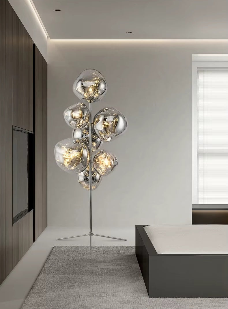 Tambora Lava Floor Lamp with Low-Profile Tripod Base