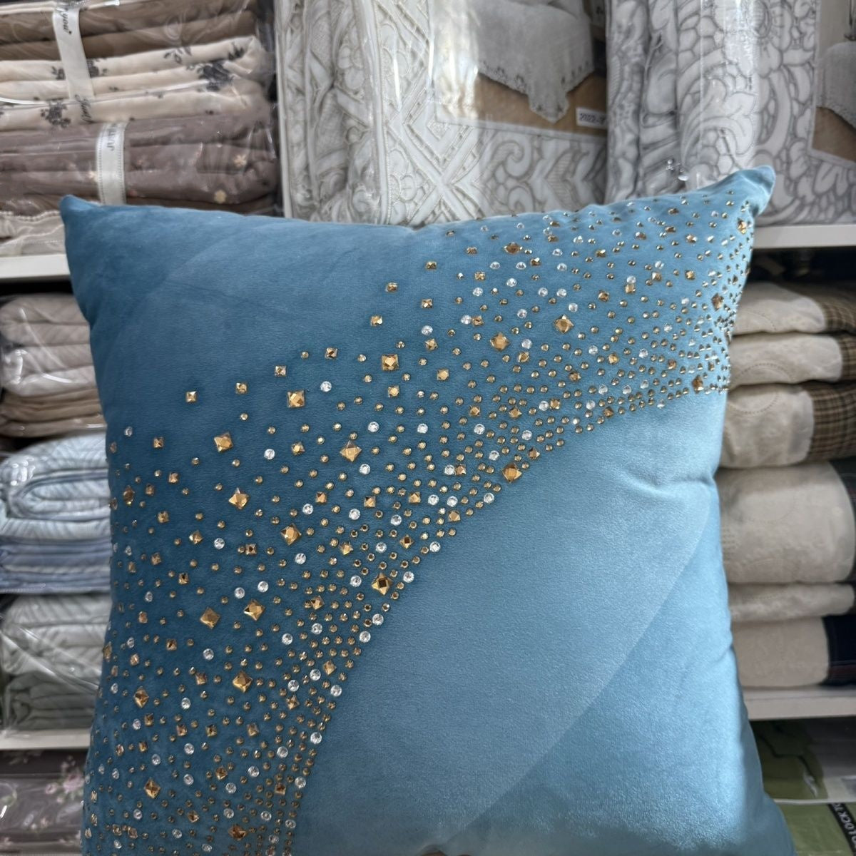 Luxury Crystal Velvet Pillow Case