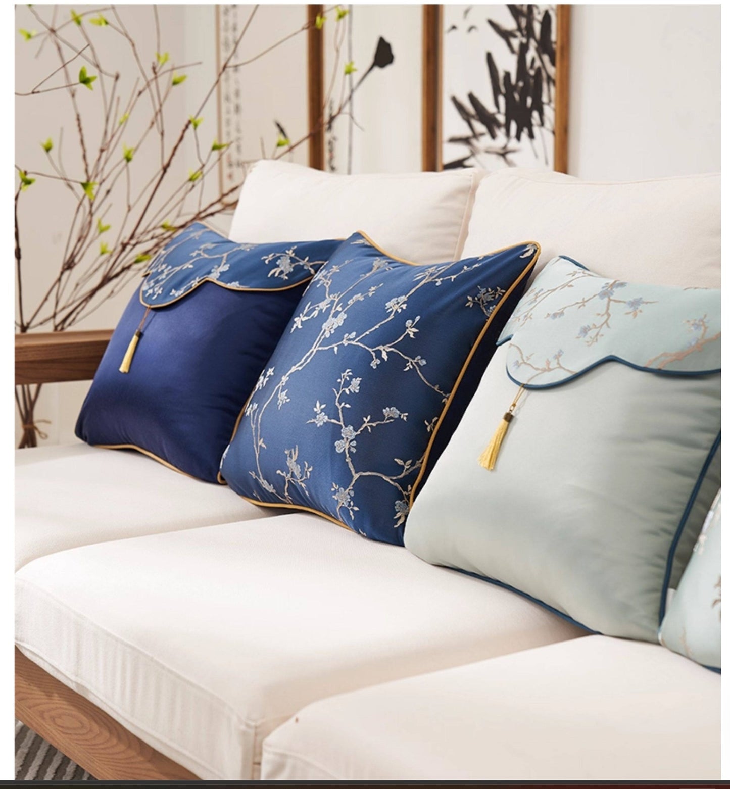 Oriental Branch Jacquard Pillow Case