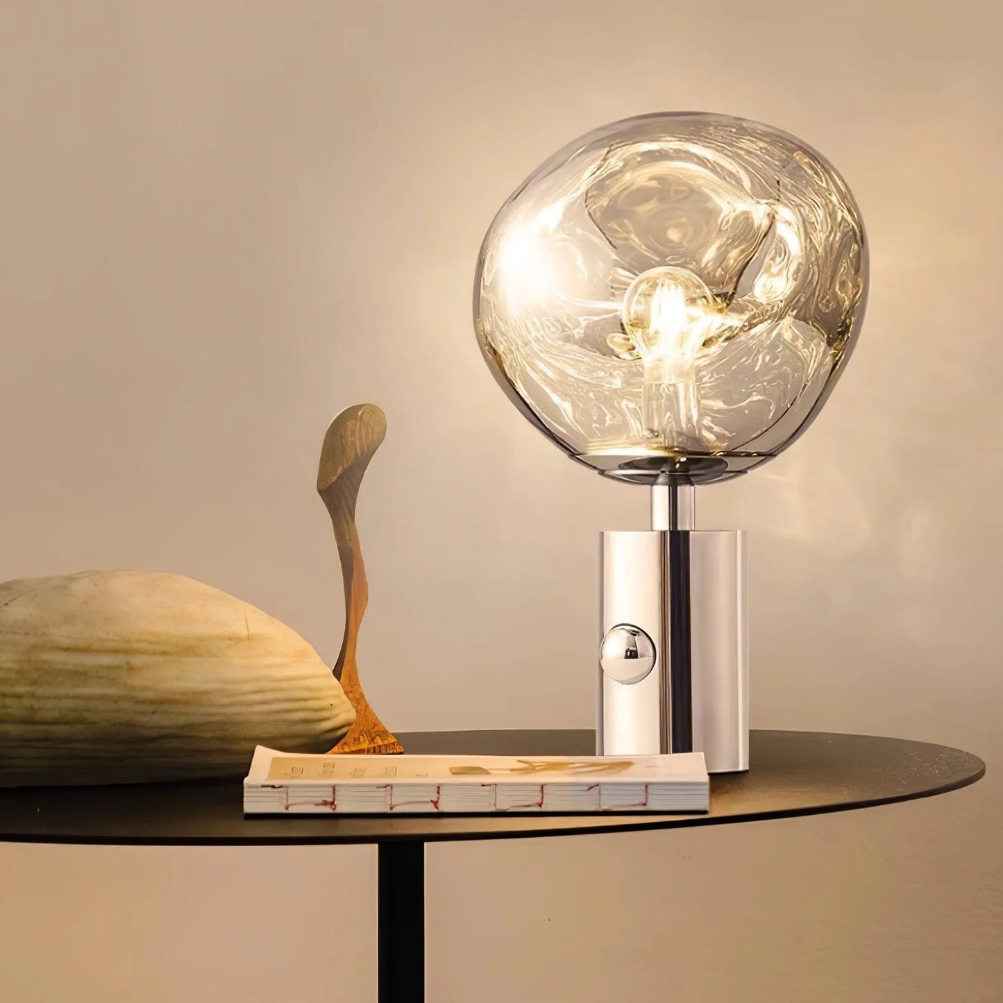 Tambora Lava Cylindrical Table Lamp with Plug