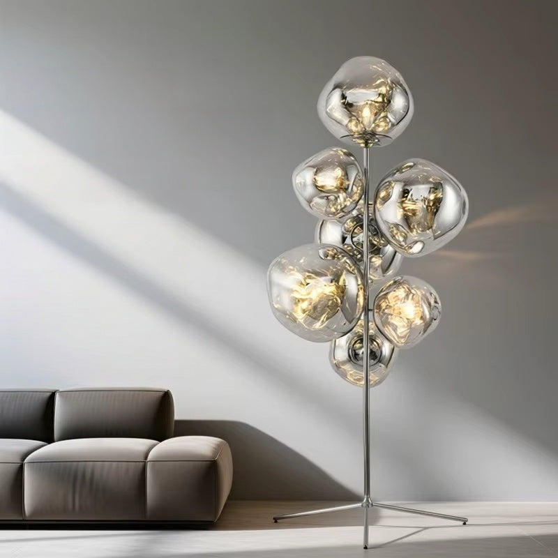 Tambora Lava Floor Lamp with Low-Profile Tripod Base