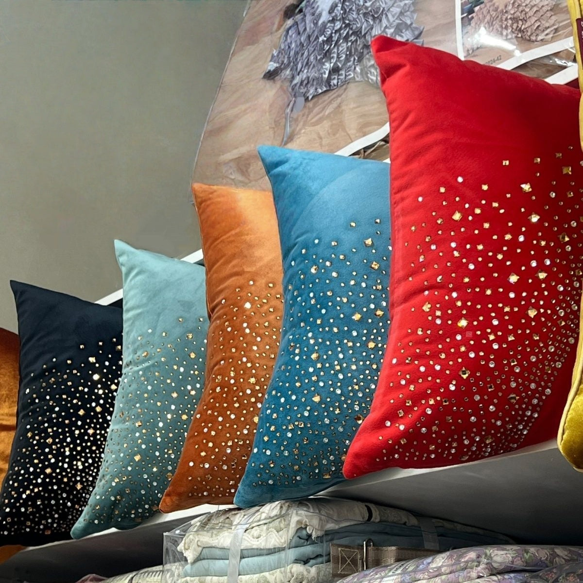 Luxury Crystal Velvet Pillow Case