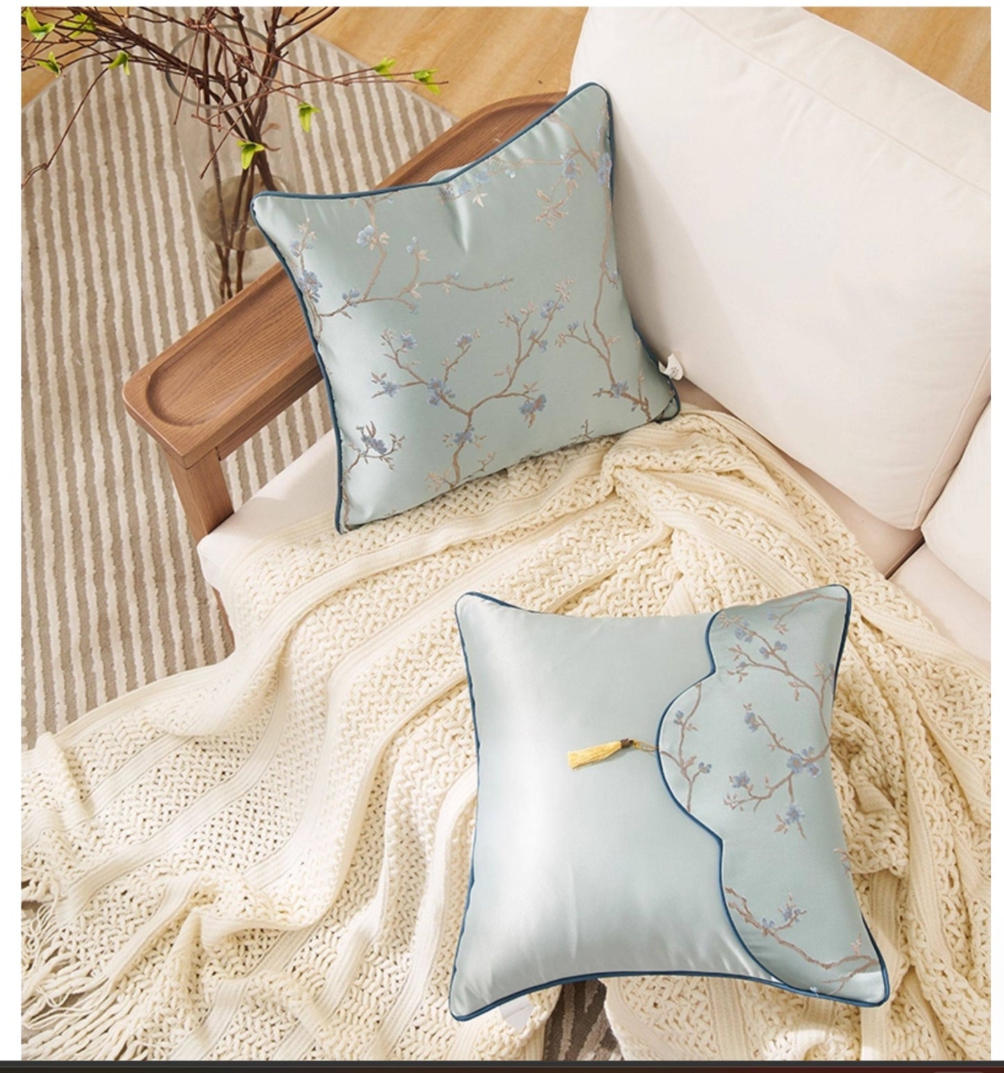 Oriental Branch Jacquard Pillow Case