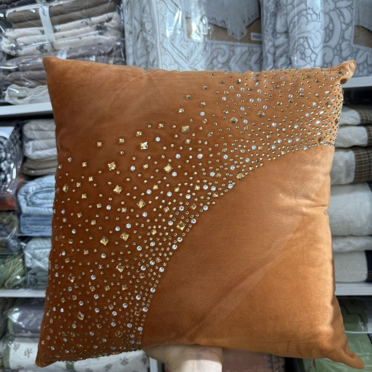 Luxury Crystal Velvet Pillow Case
