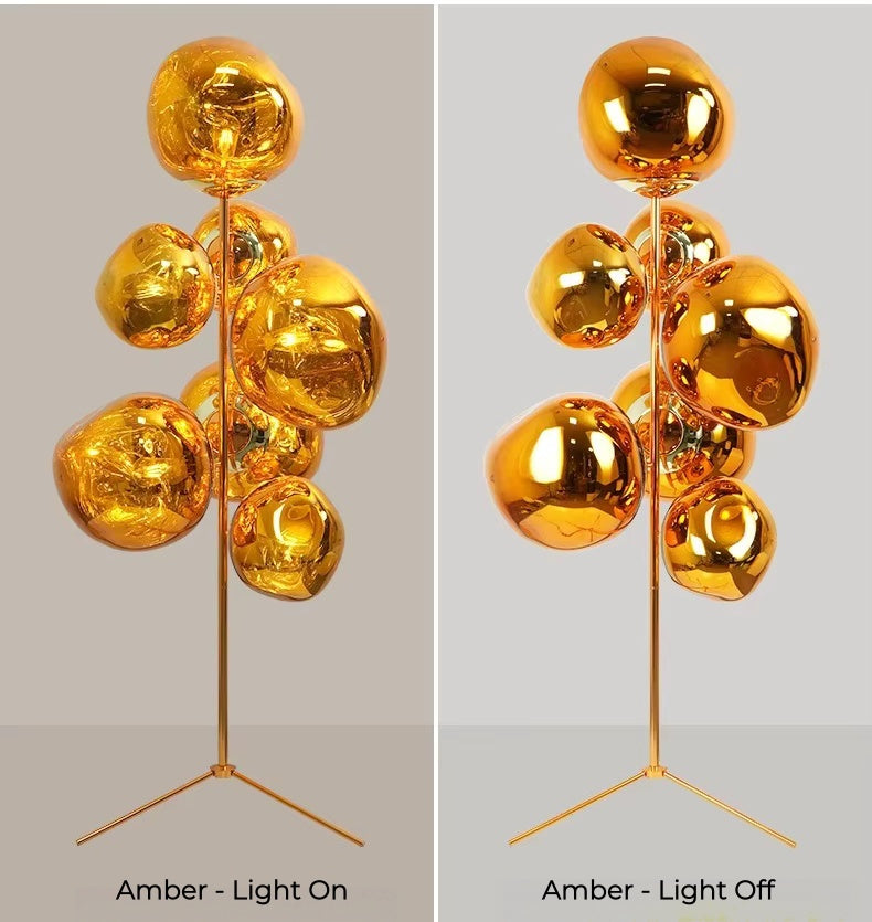 Tambora Lava Floor Lamp with Low-Profile Tripod Base