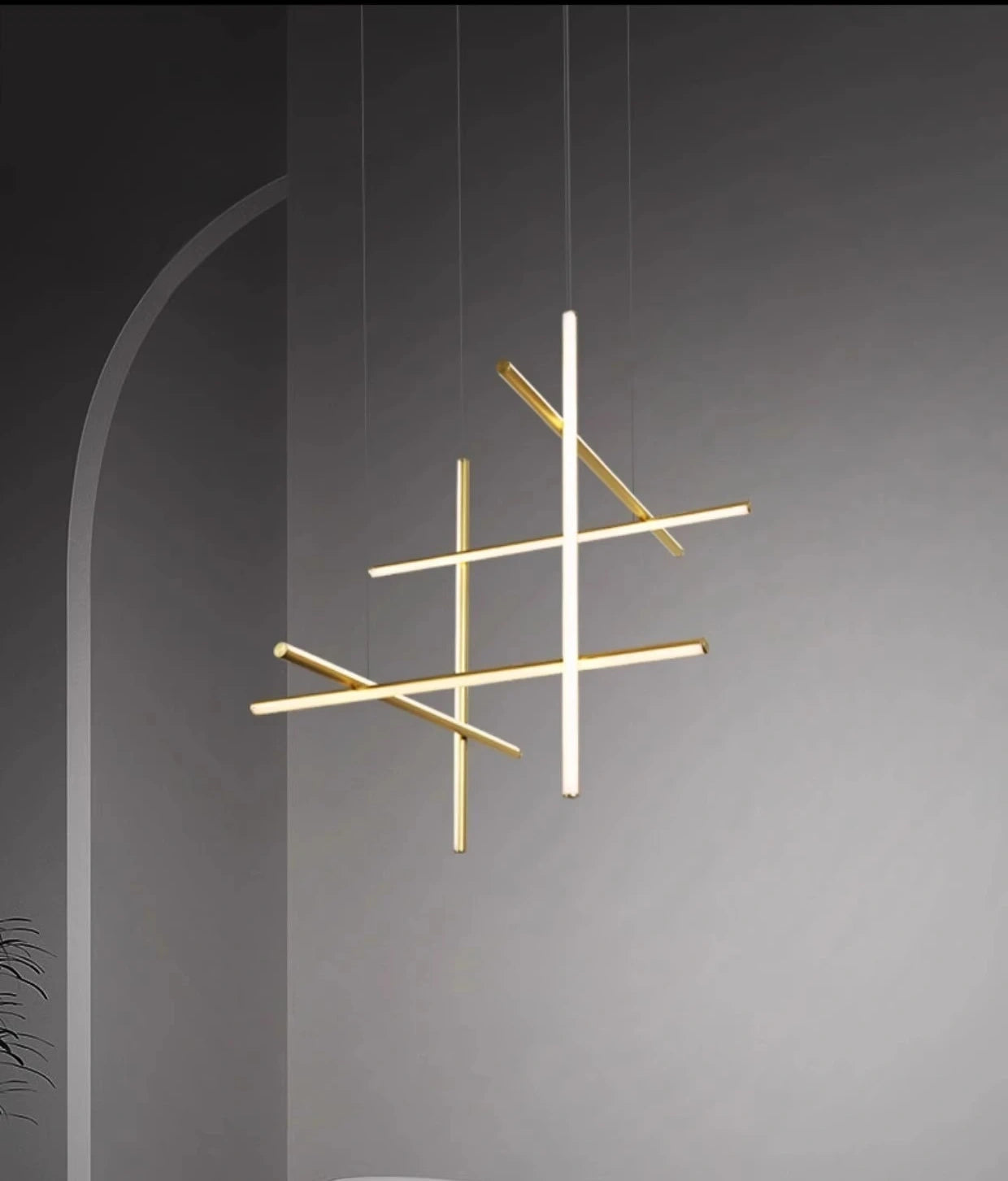 Minimalist Modular Aluminum Tube LED Chandelier