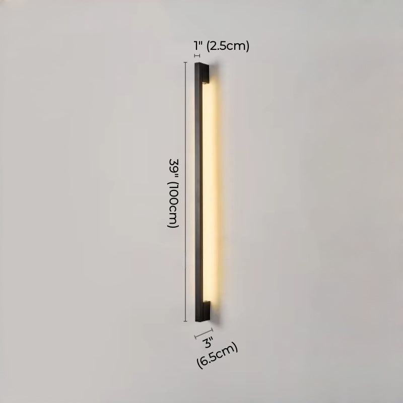 Minimalist Slim Black Waterproof LED Wall Light