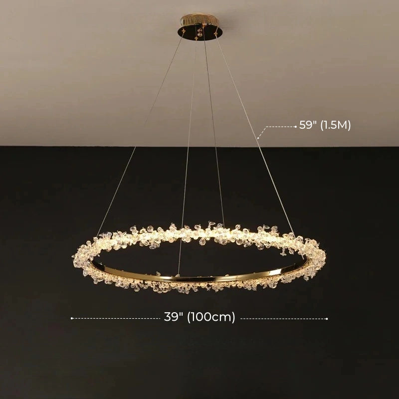 Starveil Crystal Pebbles Ring LED Chandelier