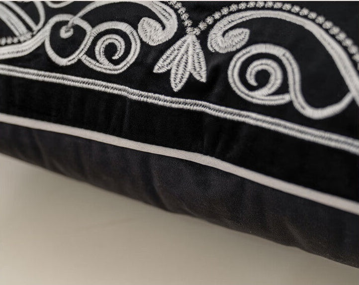 Royal Baroque Embroidered Velvet Pillow Case