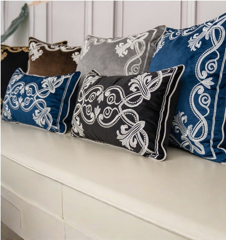 Royal Baroque Embroidered Velvet Pillow Case