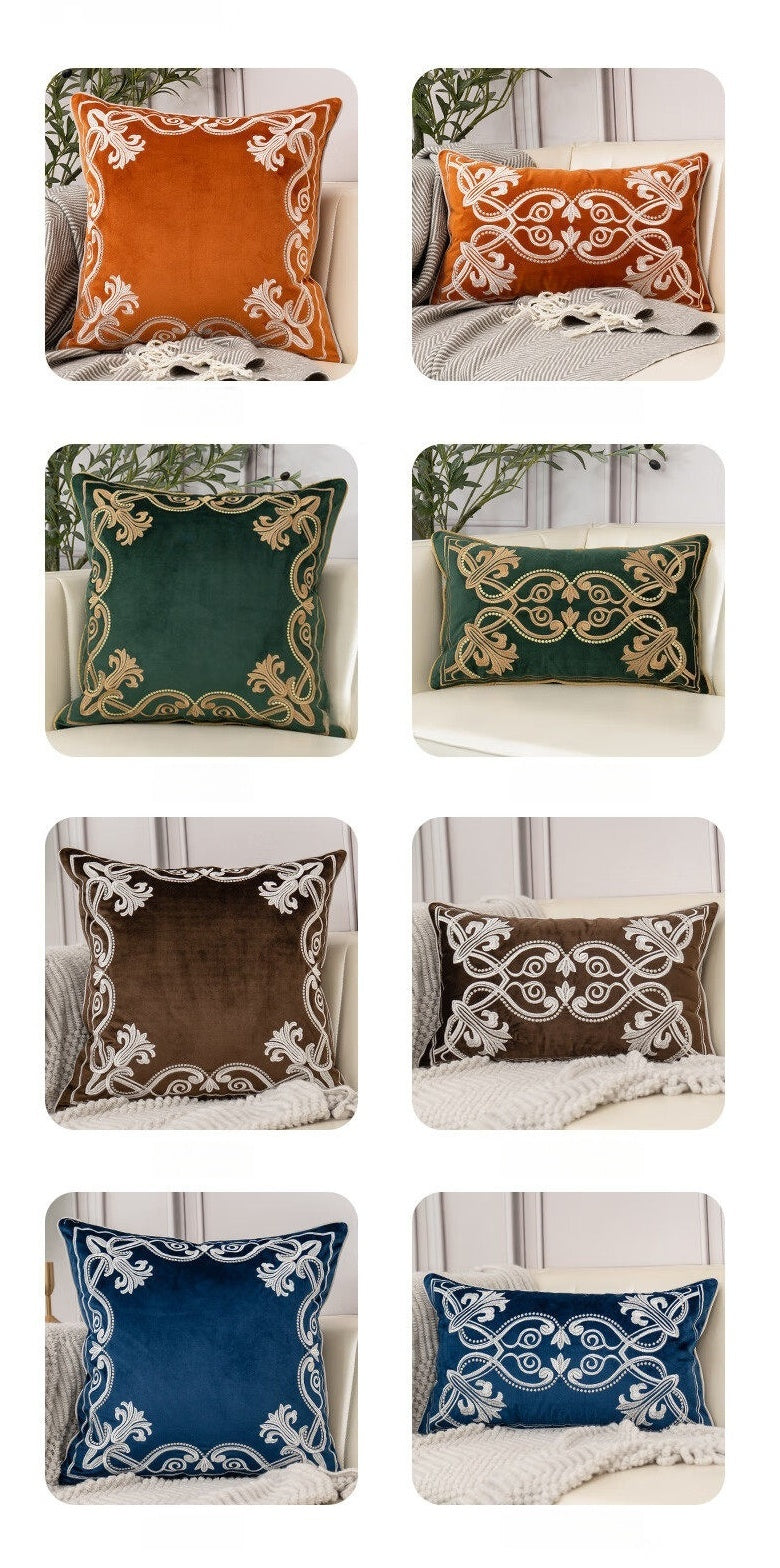 Royal Baroque Embroidered Velvet Pillow Case