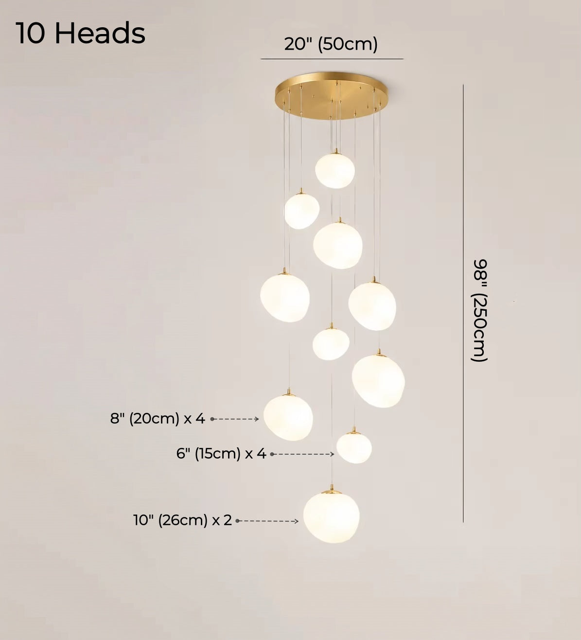 Nordic Minimalist Stone-Looking Hanging Lights for Staircase – Gold Finish
