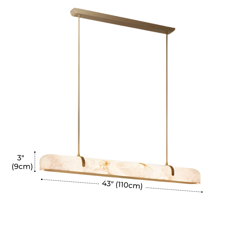 Modern Linear Kitchen Island Alabaster Pendant Light