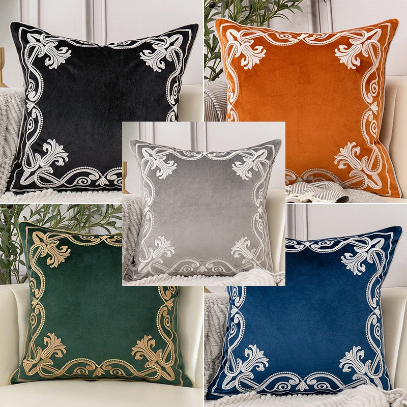 Royal Baroque Embroidered Velvet Pillow Case