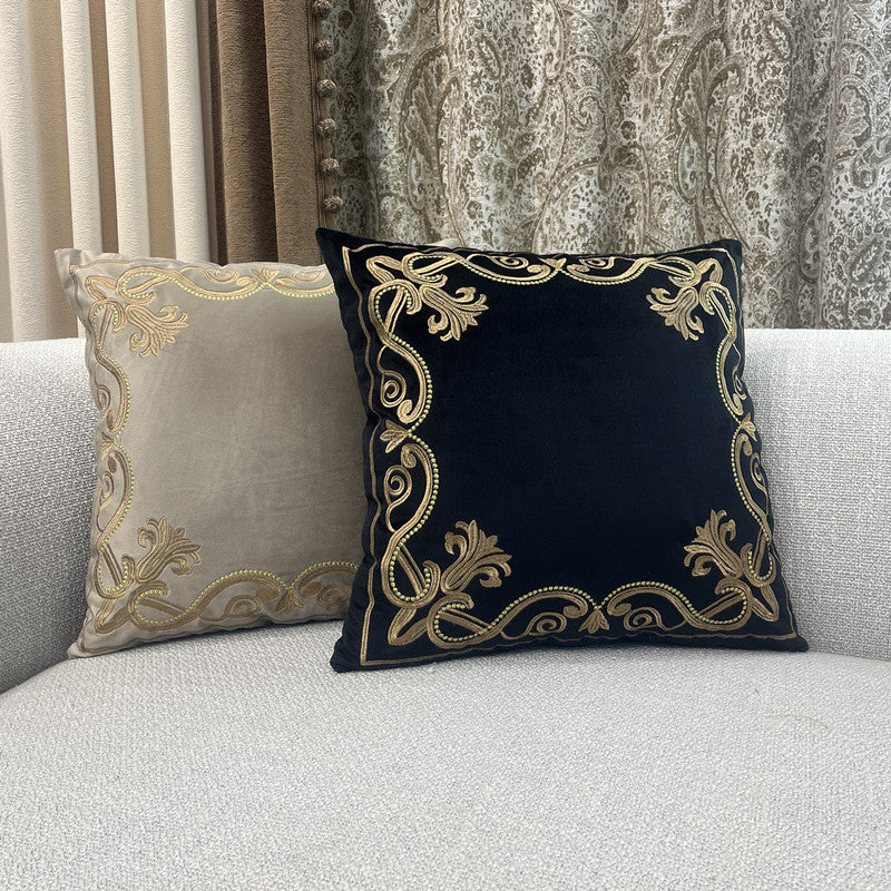 Royal Baroque Embroidered Velvet Pillow Case
