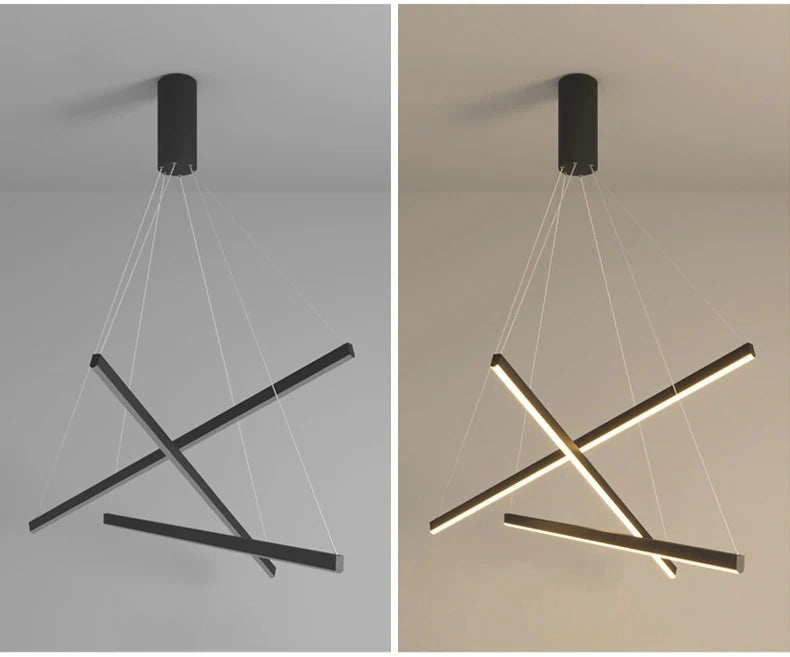 Hoell Geometry Layered Multi-Layers LED Chandelier, Black