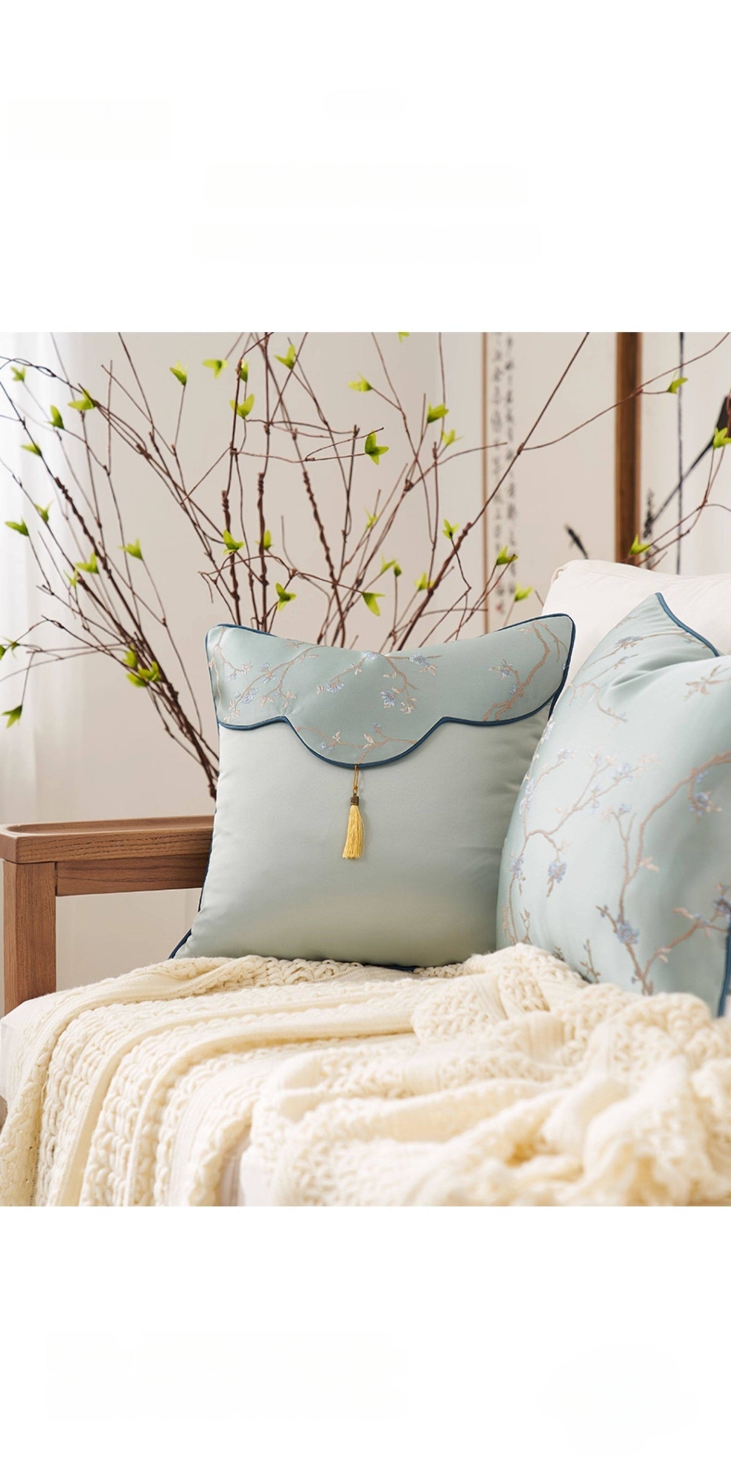Oriental Branch Jacquard Pillow Case