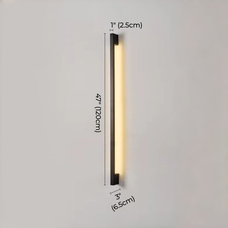 Minimalist Slim Black Waterproof LED Wall Light